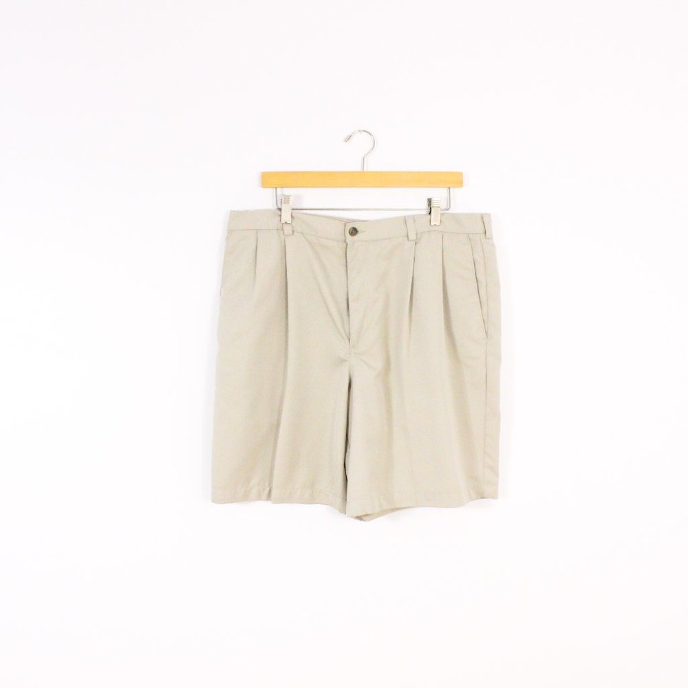 Claiborne Double Pleated Beige Dress Shorts